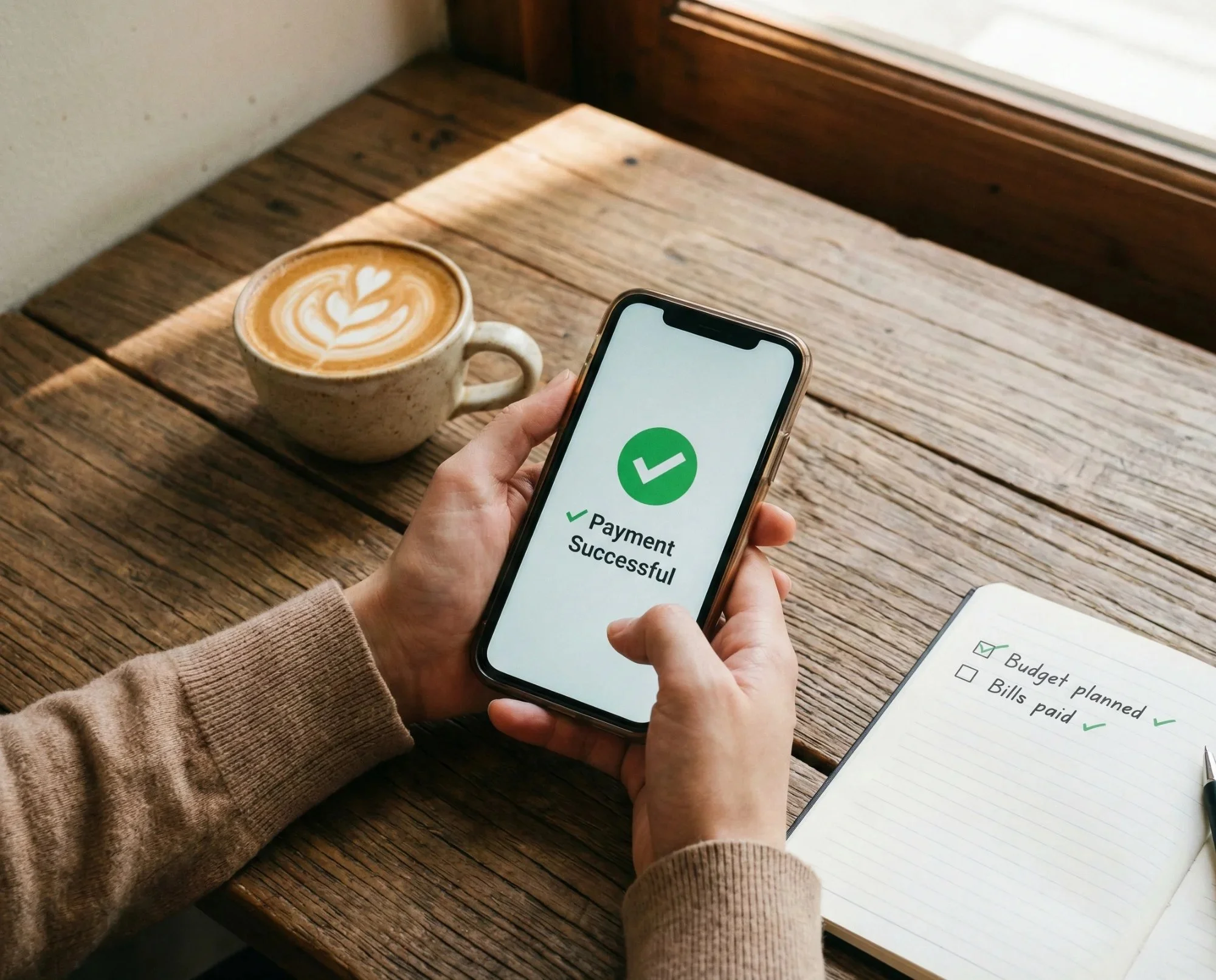 Person making successful loan payment on phone — Little Lake Lending USA no prepayment penalty personal loan